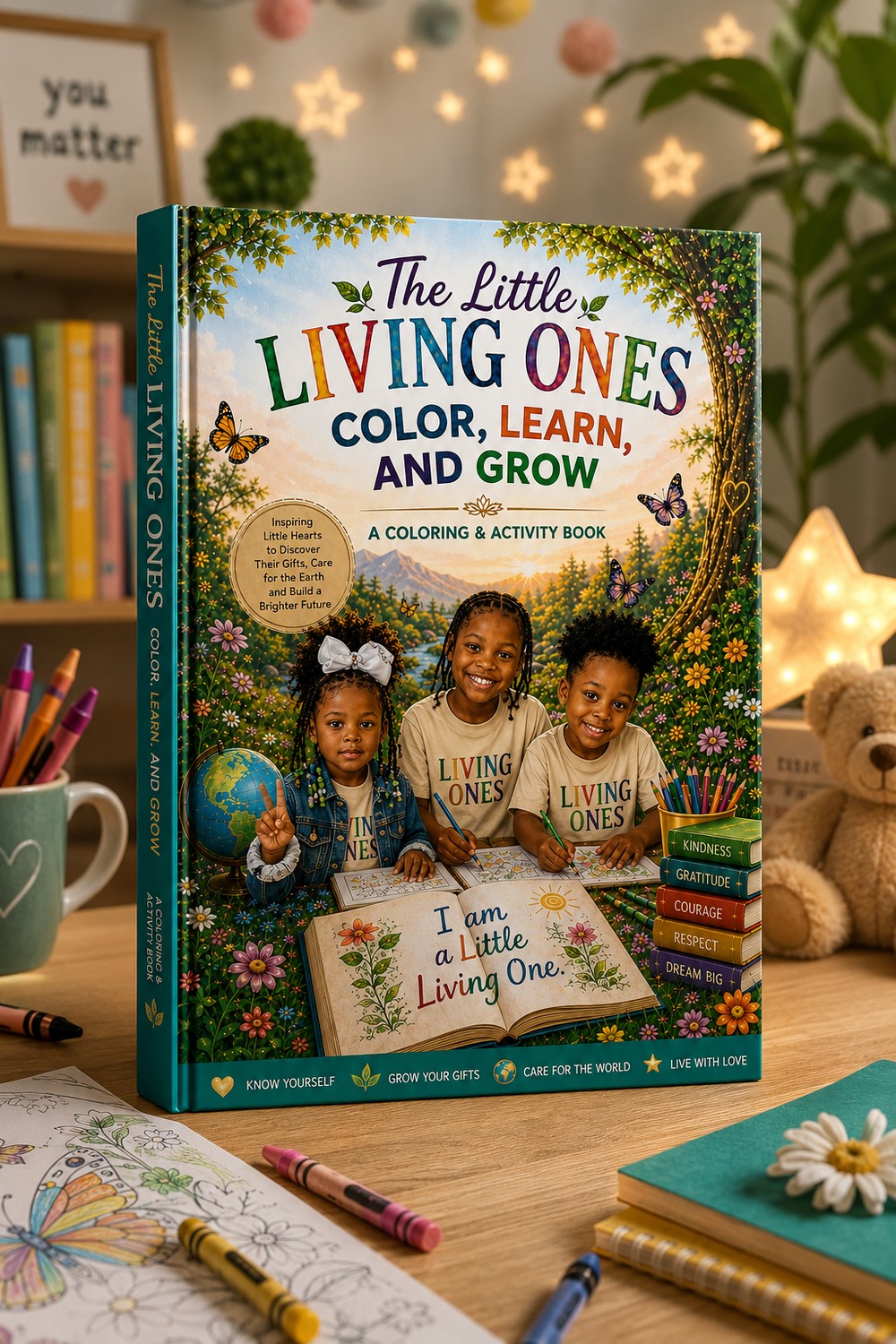 Cover of The Little Living Ones: Color, Learn, and Grow, a coloring and activity book by Dana Johnson